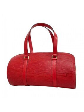 Louis Vuitton Handbag Epi Soufflot Castilian Red